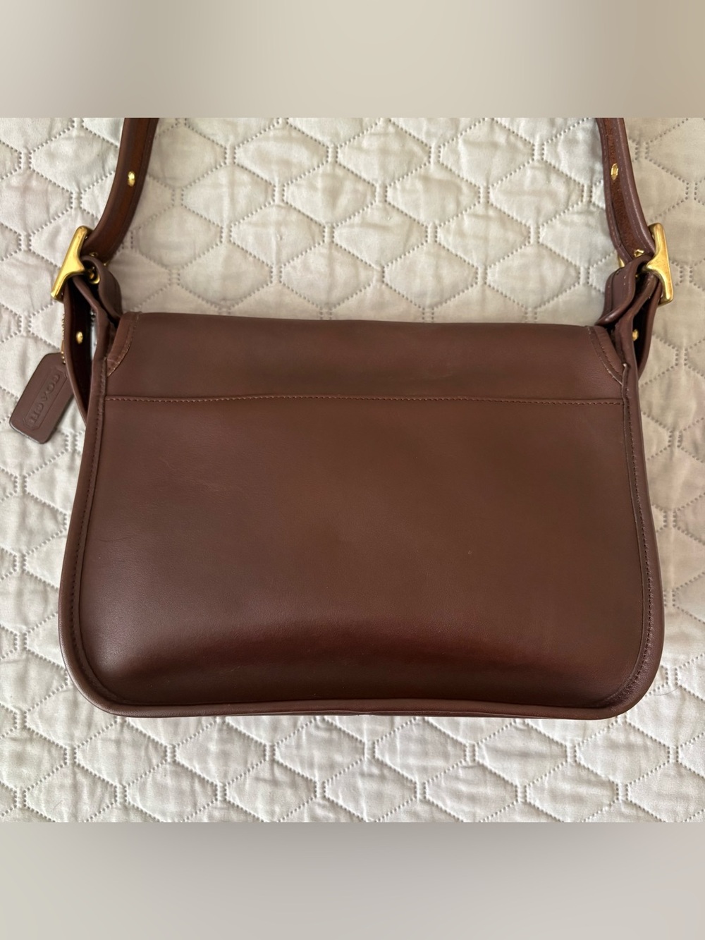 Vintage Coach Patricia’s Legacy Dark Brown Leather Saddle Shoulder Bag Crossbody - Picture 3 of 12